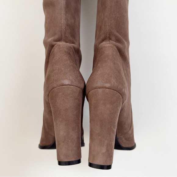 Stuart Weitzman Highland Over Knee Suede Boots Tall Taupe Classic Tan Brown US 9 - Picture 11 of 14